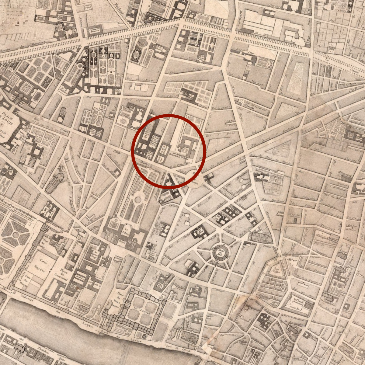 Jean Baptise Michel Jaillot: Table Alphabetique Des Rues de la Ville et Faux-Bourges de Paris 1778 © David Rumsey Maps
